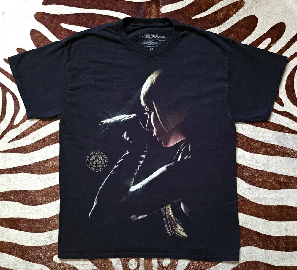 Lady Gaga Official Tour Merch 2022 Chromatica Ball T-Shirt Babble On Sz M